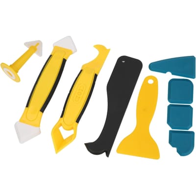 9 Stuks Kitgereedschap Afwerkingsset Verwijderaar Kit Voegschraper voor Badkamer Raam Keuken black