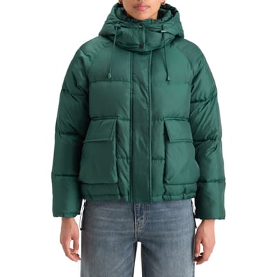 Scotch & Soda Short Ripstop Puffer Cypress Green Maat: XS | Winterjassen Outlet | Dames | Groen