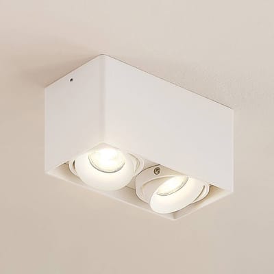 Arcchio - plafondlamp - 2lichts - Aluminium - H: 9.4 cm - GU10 - wit