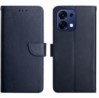 Coverup Hoesje - Geschikt voor OPPO A6 Pro 5G Hoesje - Coverup Genuine Leather Book Case - Echt Leder - Blauw