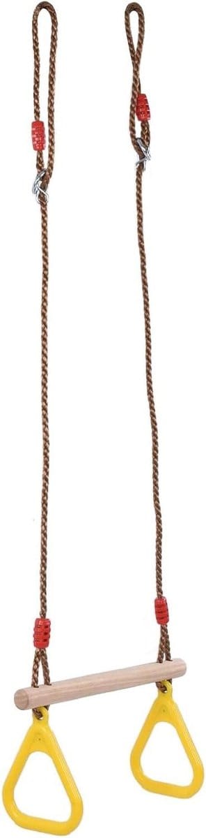 Trapeze Schommel Hout - Gym Ring Stok - Buiten Spelen - Heavy Duty Design - 46 cm - Geel