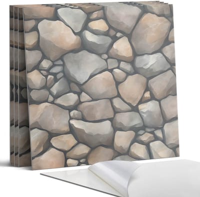 Coloray Wandpanelen Zelfklevend - Patroon van stenen op de achtergrond Zelfklevende Wandpanelen - 50 cm x 50 cm - Beige Wandpaneel PVC - 4 stuks - Texturen Wandpanelen Zelfklevend - Wandbord Keuken - Wandpaneel Badkamer