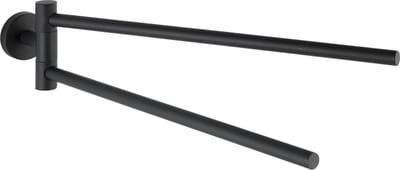 WENKO Handdoekhouder met 2 armen Bosio RVS zwart mat - Handdoekrek - Handdoekenrek - Handdoekstang