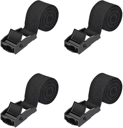4 Stuks spanbanden - Spanbanden - 3,3 ft × 0,98 inch - Zwarte spanbanden - Gespen - Stevige, verstelbare banden - Vaste kabel - Vaste korte banden - Spanbanden - Voor bestelwagens, fietsen, aanhangers, bagage - 100 x 2,5 cm