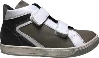 Naturino mt 35 lederen velcro's hoge sneakers grijs wit Kinsley