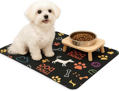 Absorberende Voer- en Watermat 50 x 30 cm van Sneldrogend Silicoon, Ideaal voor Honden en Katten, Antislip en Eenvoudig Schoon te Maken