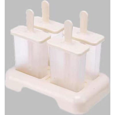 1 stuks IJsjesvorm Zelfgemaakte IJslolly Model Bevroren Lolly Vriezer Pop IJsklontjesbakje Maker Voor Thuisgebruik 4 Beige + 4 Plastic Sticks veelkleurig