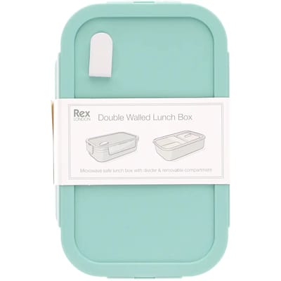 Lunchbox dubbelwandig met vakken van Rex London Lichtblauw