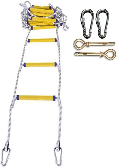 Touwladder - Vluchtladder - Veilig Ontsnappen - Vlamvertragend Materiaal - 18 Meter - Nylon