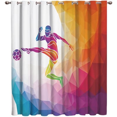 Voetbal Gordijnen Ballen Voetbal Design Slaapkamer Keuken Woonkamer Decoratie Artikelen Raamgordijnen Voor Woonkamer 135W x 60H(cm)