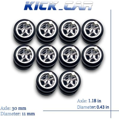 1/64 Wielen Met Vaste Rubberen Banden Vijf Spaaks 2 Voor Speelgoedmodel Diecast Auto's Opknaponderdelen Voor Hotwheels (5 Sets Voor 5 Auto's)