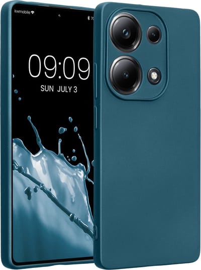 kwmobile metallic telefoonhoesje van TPU - geschikt voor Xiaomi Poco M6 Pro (4G) - Flexible case voor smartphone - In Metallic carabisch blauw