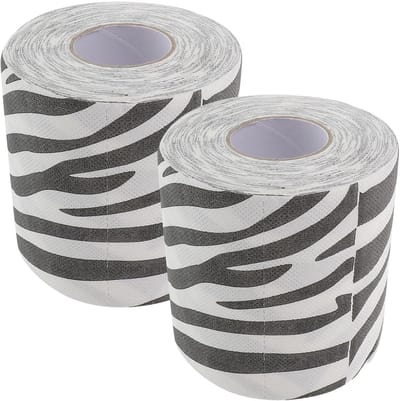 Toiletpapier Zebraprint - Zacht Duurzaam Papier - Badkamerdecoratie - Uniek Voelbaar Oppervlak - 10 x 10 x 95 cm - Multi