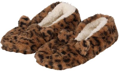 Apollo Ballerina sloffen - dames - bruin - luipaard print - pantoffels - antislip zool 40-42