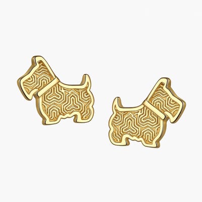 Oorbellen Dames hondje - Oorbellen Dames goudkleurig - Oorbellen goudkleurig - Oorbellen dames Zilver 925 - Westie Earrings - Amona Jewelry