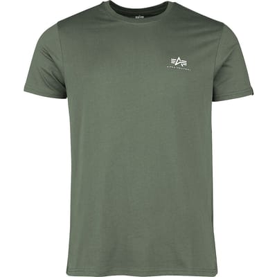 Alpha Industries T-shirt - Basic T Small Logo - S tot XXL - voor Mannen - groen