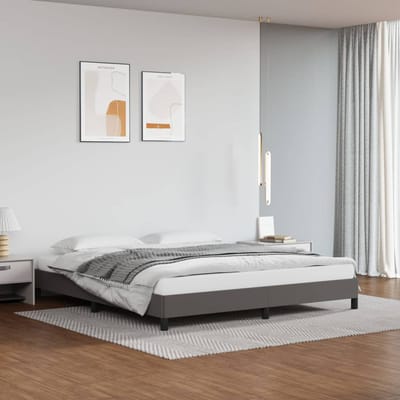 vidaXL - Bedframe - kunstleer - grijs - 160x200 - cm