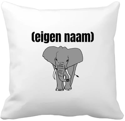 Akyol - olifant met eigen naam Kussen hoes - Olifant - olifanten liefhebbers - iemand die houdt van olifanten - verjaardag - cadeau - kado - 40 bij 40 cm