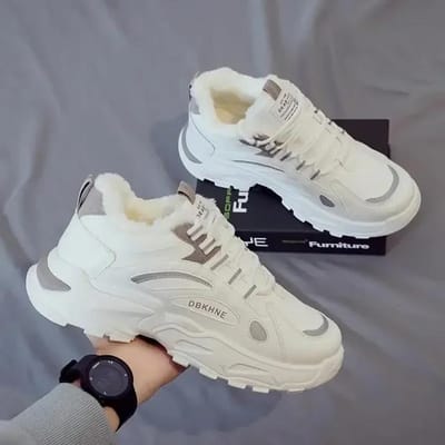 Heren Sportschoenen voor Herfst en Winter, Modieuze en Warme Hoge Sportschoenen met Dikke Velvet en Casual Schoenen 39 grijze kleur