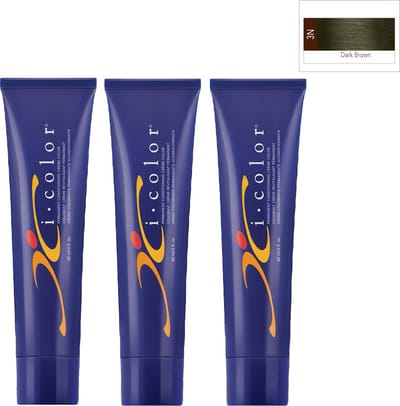 ISO i color Permanent Conditioning Crème Color 60ml 3N Dark Brown x 3 tubes