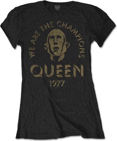Queen - We Are The Champions Dames T-shirt - XXL - Zwart