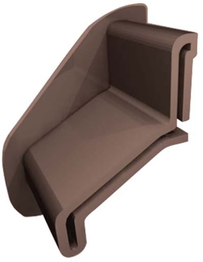 Renoplast® muurdeflector voor dakrandprofiel K30 Bruin | Rechts + Links | Afwerking van terrassen en balkons | Tegelvloeren op lijmmortel | Hoekprofiel voor waterafvoersystemen