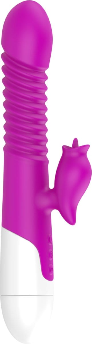 Cupitoys® Stotende tarzan vibrator met tong - 2 in 1 - 42°C - 24,1cm - Paars - 15 standen - Vibrators voor vrouwen en mannen - Sex toys voor vrouwen en mannen
