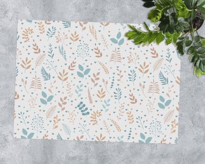 Coloray Vloerbeschermer - Kleine blaadjes Bureaustoel Vloerbeschermer - 120x90 cm - Veelkleurig Vloerbeschermer Harde Vloer - Motif Vloerbeschermer - Mótif Vloerbeschermer - Rechthoekige Mat - Natuur Thema