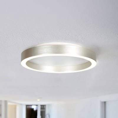 Plafonnier Ringlux 4134ST staalkleurig Ø30CM van Steinhauer - Dimbare LED met 2500 Lumen, moderne uitstraling in geborsteld staal, ideaal voor binnengebruik