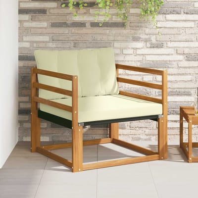 vidaXL - Buiten - bank - set - Massief - Acaciahout - en - Textilene - Naturel