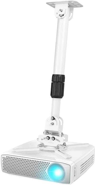 Projector Ophangbeugel - Beamersteun Plafondbeugel - Thuisbioscoop Inrichten - Verstelbare Arm Lengte - 136 kg Draagcapaciteit - Zwart