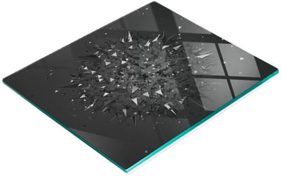 Duurzame en stijlvolle snijplank van gehard glas met 3D-patroon, 60x52 cm