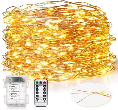Lichtslingers batterij - Decoratieve lampjes - Feestelijke sfeer creëren - 30 meter 300 LED - 30 meter - Warm wit