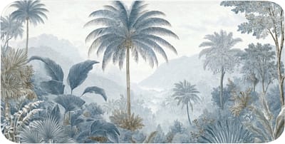 WC mat 120x60 cm - Antislip - Jungle - Modern - Blauw - Groen - Toiletmat - Vloermat - Douchemat - Toilet tapijt - Toiletmatten