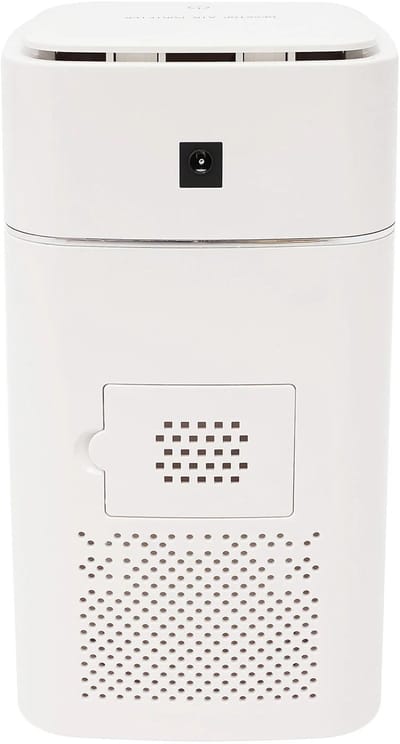 RosaBloom Compacte Luchtreiniger met HEPA-Filter & Negatieve Ionen - Verwijdert Stof, Rook, Geuren & PM2.5 - Fluisterstil - Wit