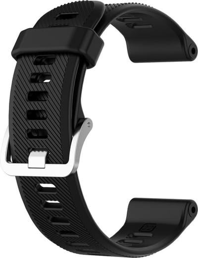 Siliconen bandje - geschikt voor Garmin Forerunner 935 / 945 / 955 / 965 / 745 / 970 - zwart