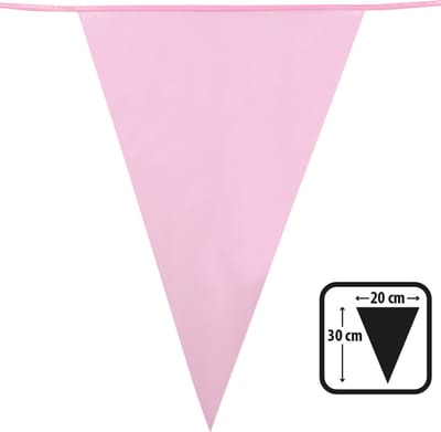 Boland - PE vlaggenlijn lichtroze - Geen thema - Babyshower - Feestversiering