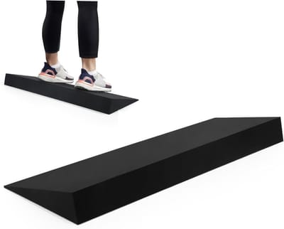 Squat Wedge Block - Schuin Board Kuit - Oefeningen Verbeteren - Hiel Verhogend Ontwerp - 51x15x5 cm - Zwart