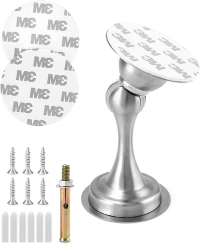 Magnetische Deurstopper met Dubbelzijdige Tape en Verborgen Schroefbevestiging voor Vloer of Wandmontage, Ideaal voor Thuisgebruik en Veiligheid