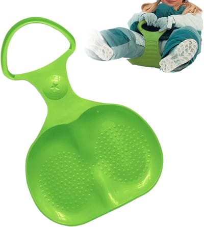 Sneeuwslee - Glijbaan Kinderen - Winterpret - Antislip Handgrepen - 54 x 37 cm - Groen