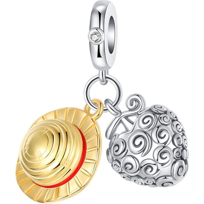 One Piece Strooien Hoed En Brandende Vruchten Kralen Voor Authentieke Bedels Armband Koperen Ambacht Bedel Ideaal Voor Dames Sieraden Tiki white