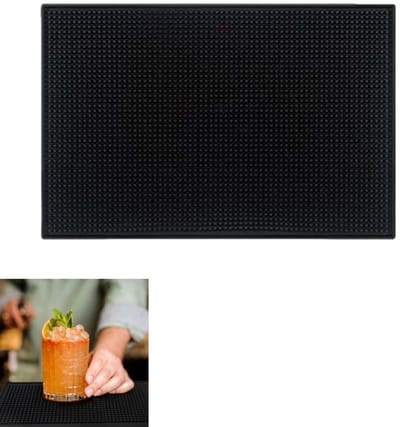 1 stuk - spill mat voor op het aanrecht - premium rubberen barmat - zwart - 30x15x0.8cm