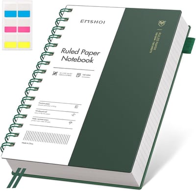 Spiraal Gebonden College Blok A5 - 300 Gelinieerde Pagina's - 100gsm Zuurvrij Papier