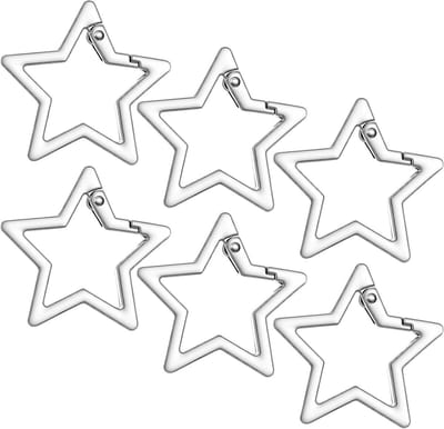 Set van 6 Stervormige Carabinerhaken, Mini Sleutelhangers van Zinklegering voor Buitenactiviteiten, Vissen en Wandelen