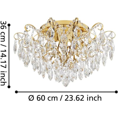 Stars of Light plafondlamp Fenoullet, messing, Ø 60 cm