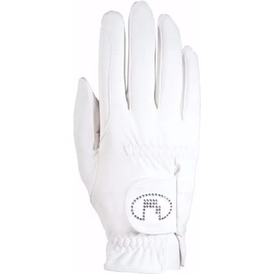 Roeckl - Rijhandschoenen Lisboa Swarovski - Wit Zilver - Maat 6