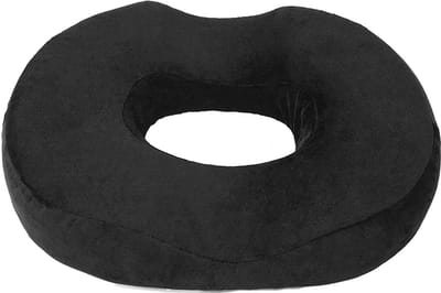 Alora Donut zitkussen - Stuitkussen - Ringkussen - Ergonomisch - Zitkussen Orthopedisch - Zitring Zwart - Flueel - Anti-slip bodem - Drukverlichtend