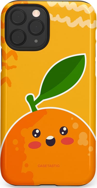 Casetastic Hoesje Geschikt voor Apple iPhone 11 Pro - Stijlvolle Beschermende Duo-layer Case - Vrolijke Sinaasappel