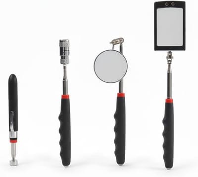 Set van 4 telescopische pick-up gereedschappen met LED en magneet