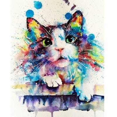 Peinture diamant 5d à faire soi-même, image de chat, mosaïque, broderie diamant 20X30CM blue
